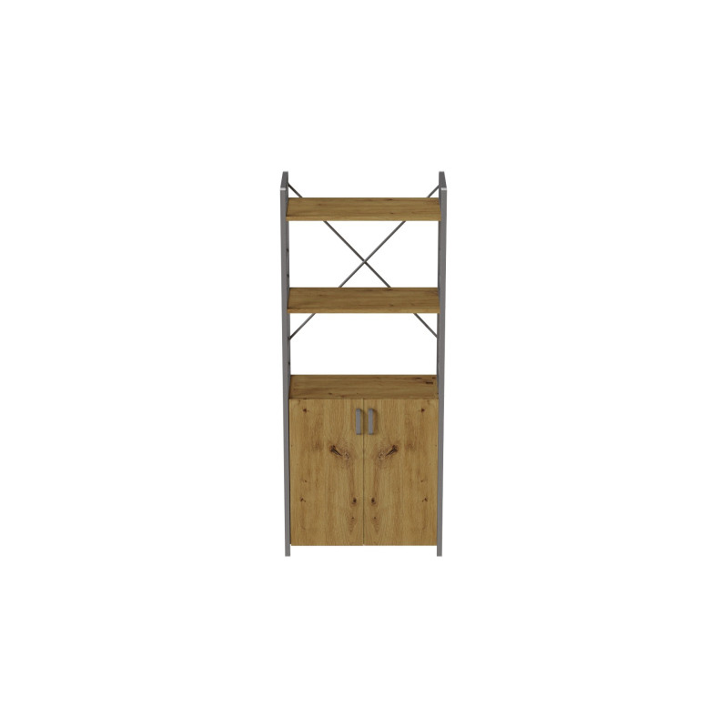 Етажерка 3/60 Ferrum-decor Серії Конект із тумбою 144x60x28 Сірий ДСП Артизан (FRD-104461)