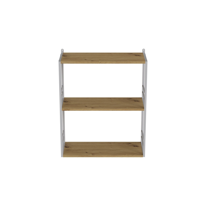 Книжкова полиця універсальна Ferrum-decor Стім 2 74x63x26 білий ДСП Дуб Артизан 16мм (FRD-104111)