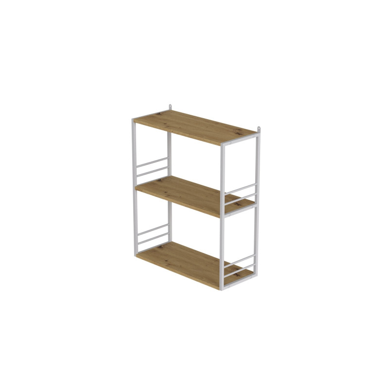 Книжкова полиця універсальна Ferrum-decor Стім 2 74x63x26 білий ДСП Дуб Артизан 16мм (FRD-104111)