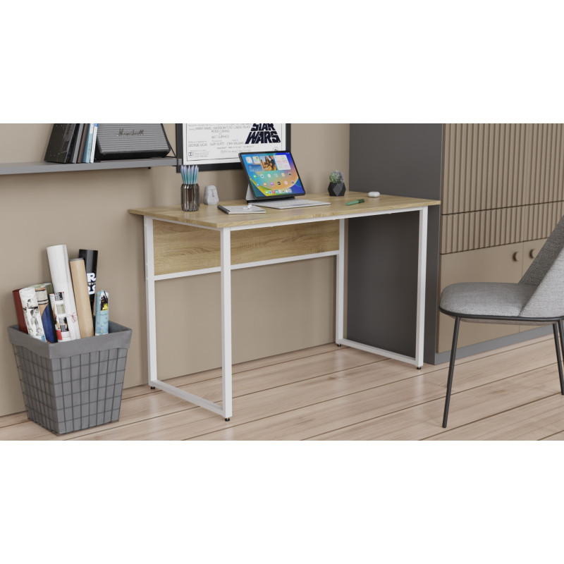 Письменный стол с ящиками Ferrum-decor Оскар 750x1400x600 металл Серый ДСП Дуб Сонома 16 мм (FRD-103251)