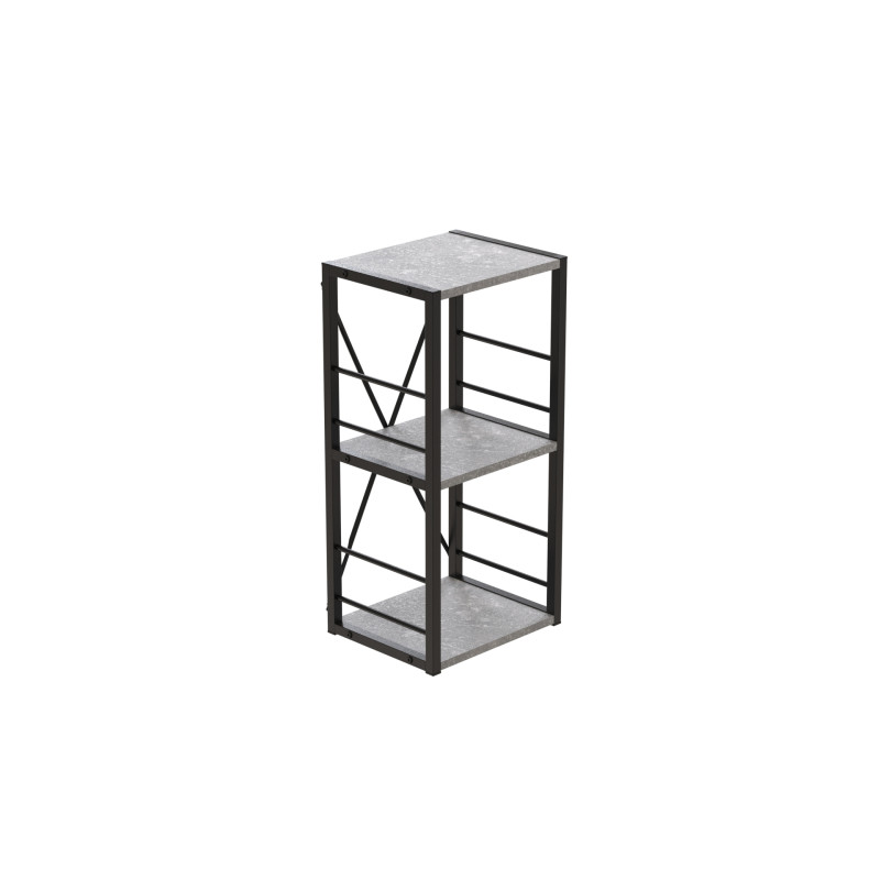 Етажерка 3/34 Ferrum-decor Серії Конект 73x34x28 чорний ДСП Бетон 16мм (FRD-104291)