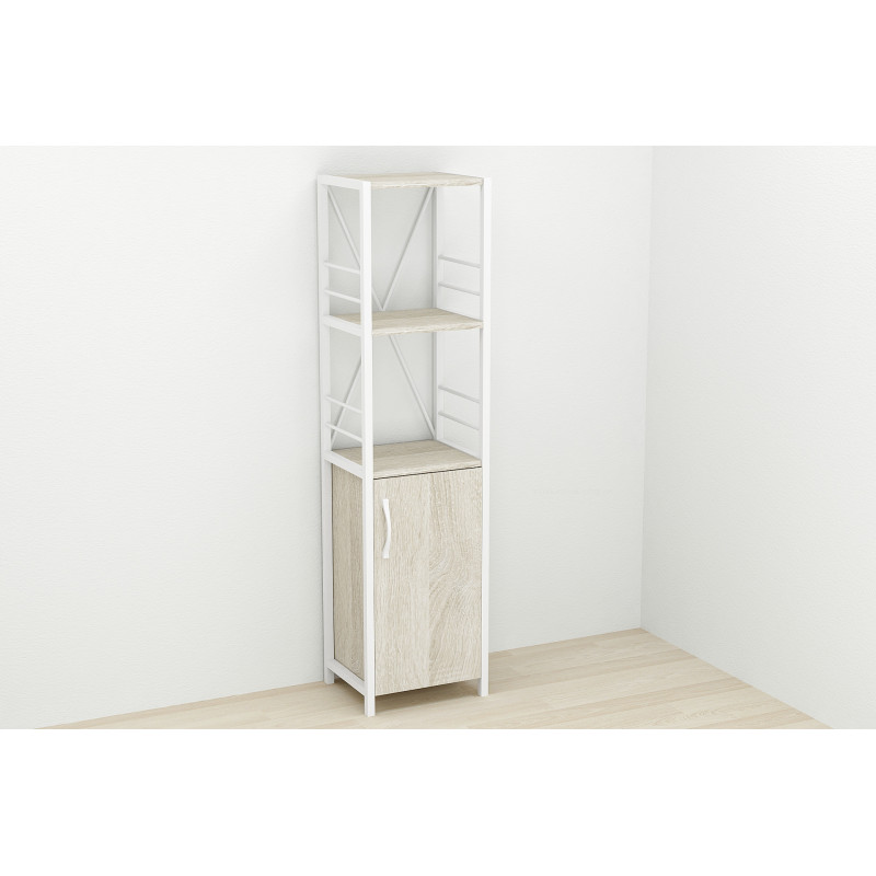 Етажерка 3/34 Ferrum-decor Серії Конект із тумбою 144x34x28 Білий ДСП Сонома (FRD-104431)