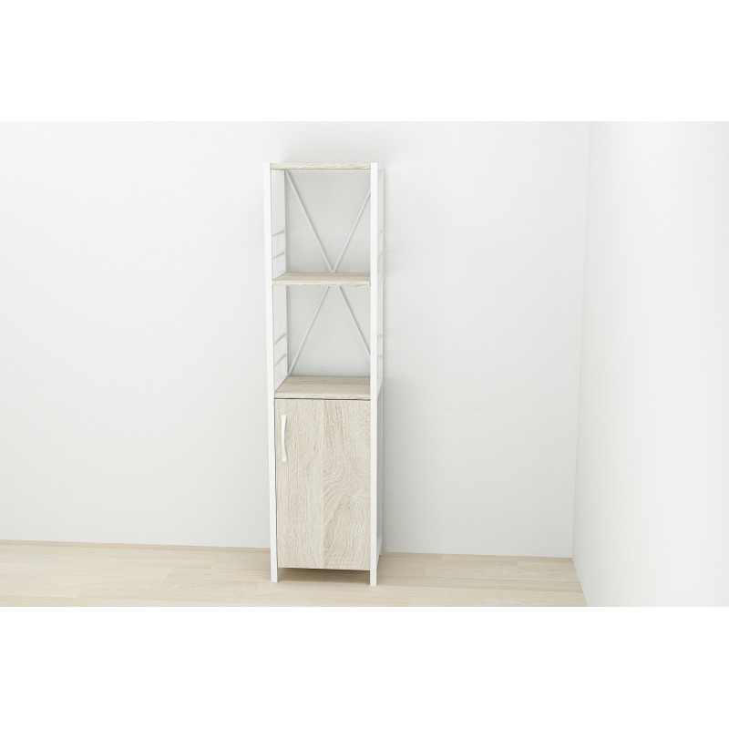 Етажерка 3/34 Ferrum-decor Серії Конект із тумбою 144x34x28 Білий ДСП Сонома (FRD-104431)