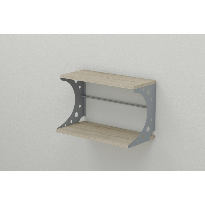 Полка настенная Ferrum-decor Букин 330x700x240 металл Серый ДСП Сонома 16 мм (FRD-102901)