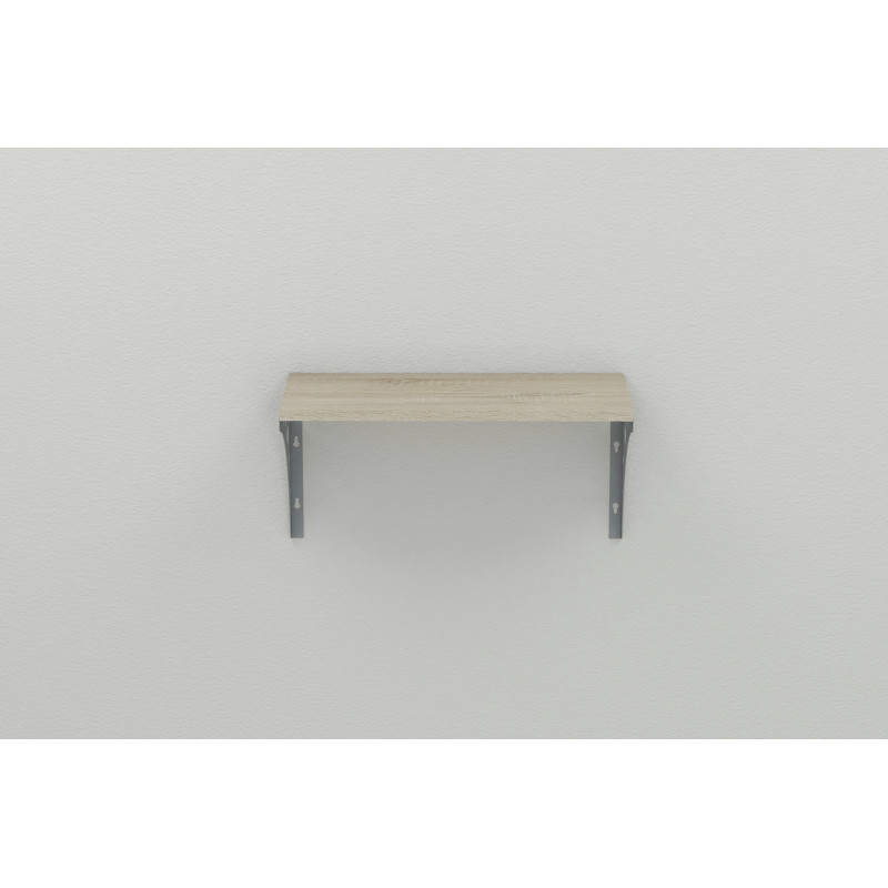 Полиця настінна Ferrum-decor Ханді 2 240x500x240 метал Сірий ДСП Сонома 16 мм (FRD-102571)