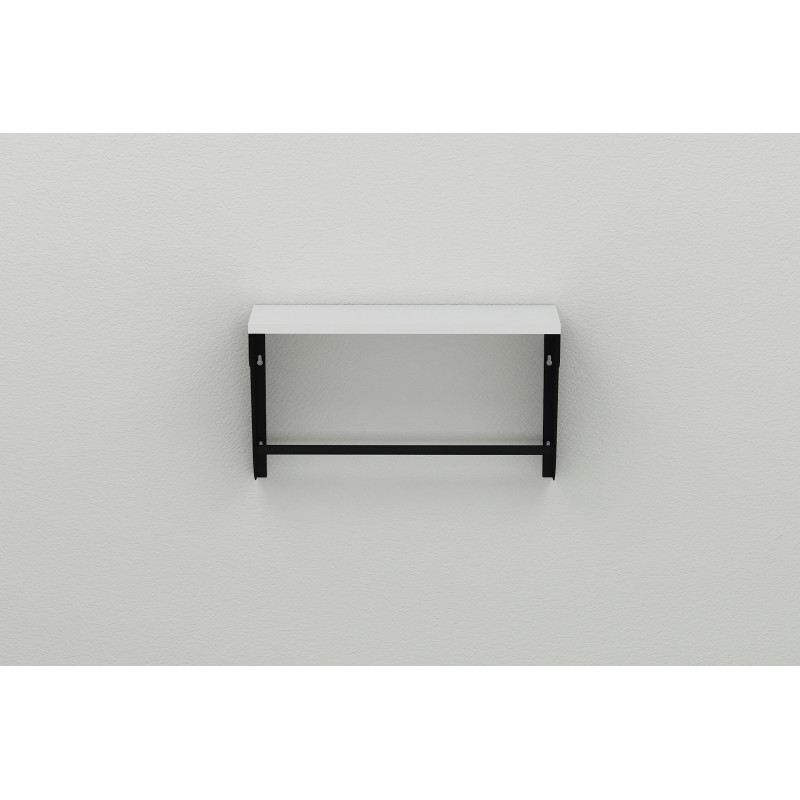Полка настенная Ferrum-decor Свит 300x700x150 металл Черный ДСП Белое 16 мм (FRD-102821)