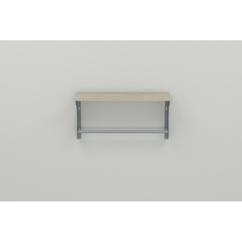 Полиця настінна Ferrum-decor Юзібі 270x600x150 метал Сірий ДСП Сонома 16 мм (FRD-102691)