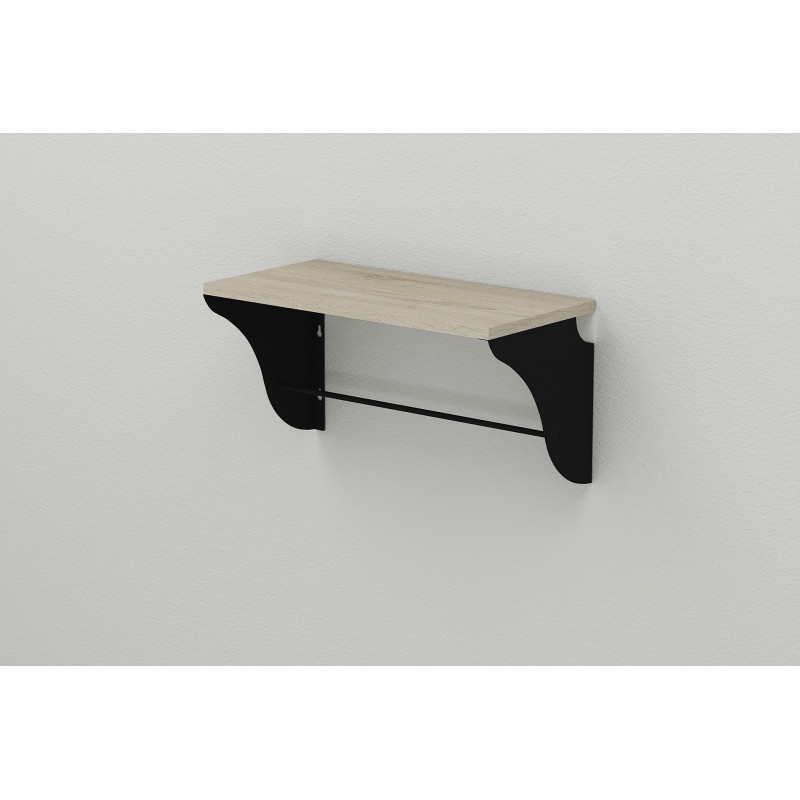 Настінна полиця Ferrum-decor Комфі 260x700x240 метал Чорний ДСП Сонома 16 мм (FRD-102761)
