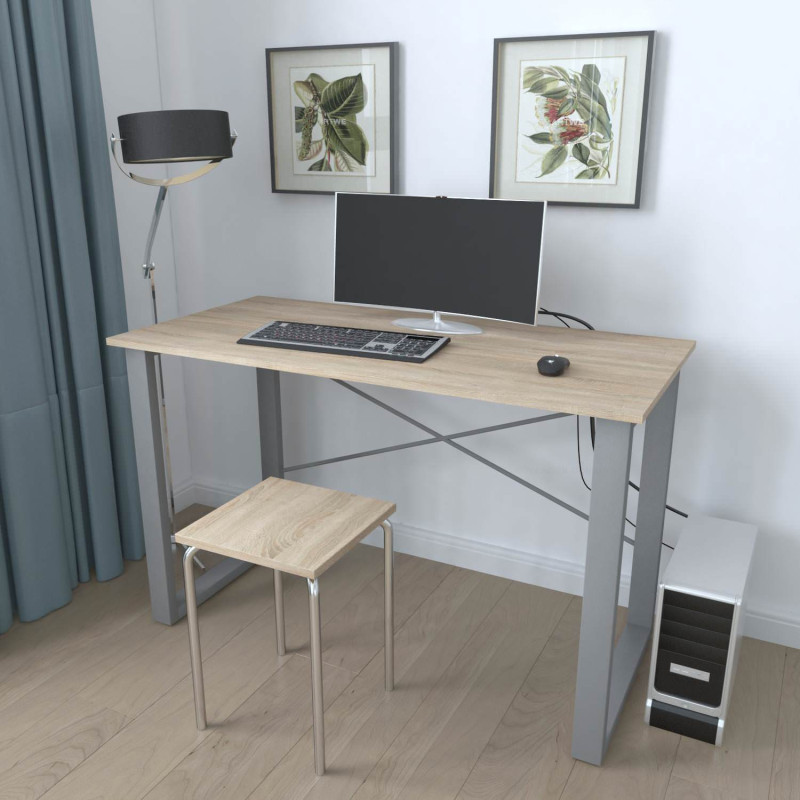 Письмовий стіл Ferrum-decor Драйв 750x1200x700 Сірий метал ДСП Дуб Сонома 16 мм (FRD-103181)