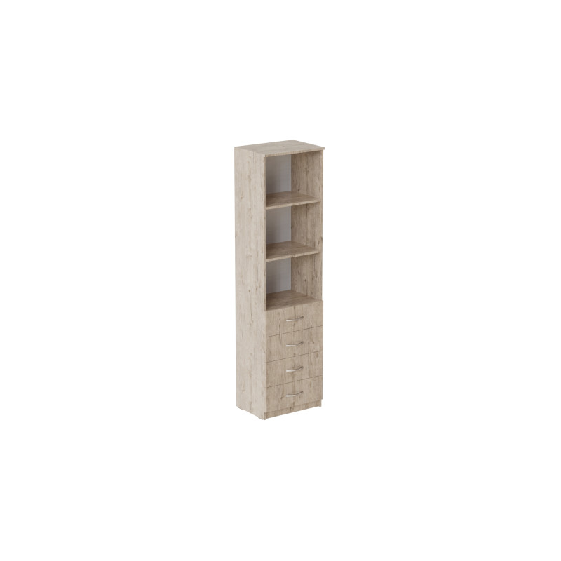 Пенал Анжело Ferrum-decor на 3 полиці з 4 шухлядами 1900x500x380 ДСП Дуб Сан-Марино 16 мм (FRD-104961)