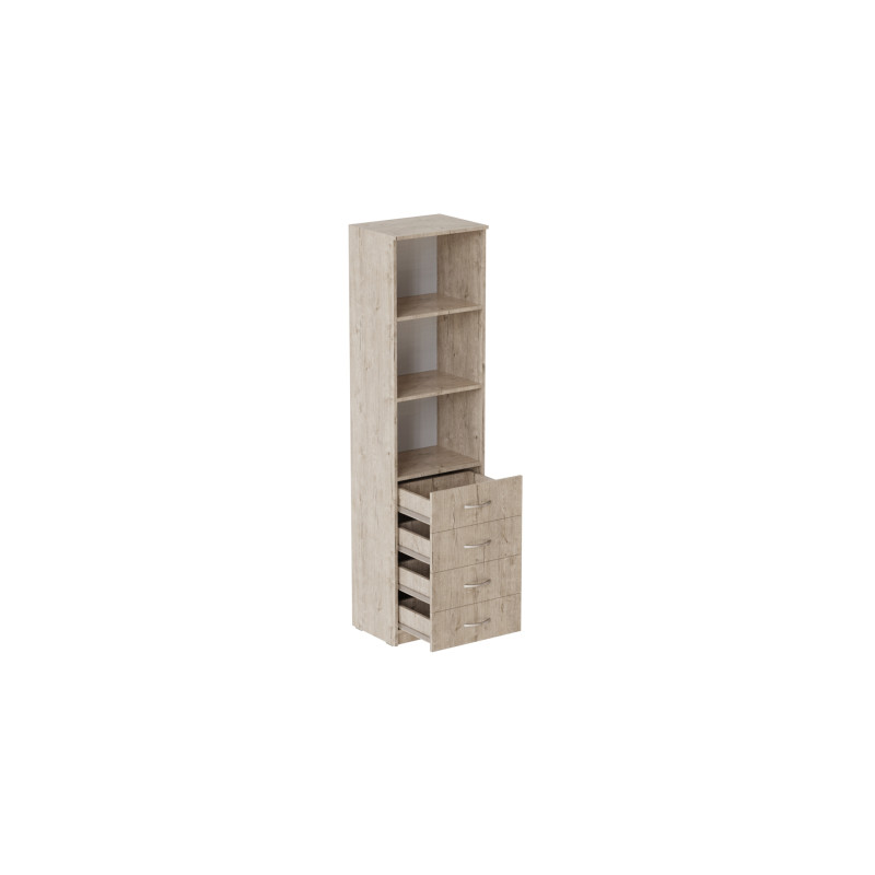 Пенал Анжело Ferrum-decor на 3 полиці з 4 шухлядами 1900x500x380 ДСП Дуб Сан-Марино 16 мм (FRD-104961)