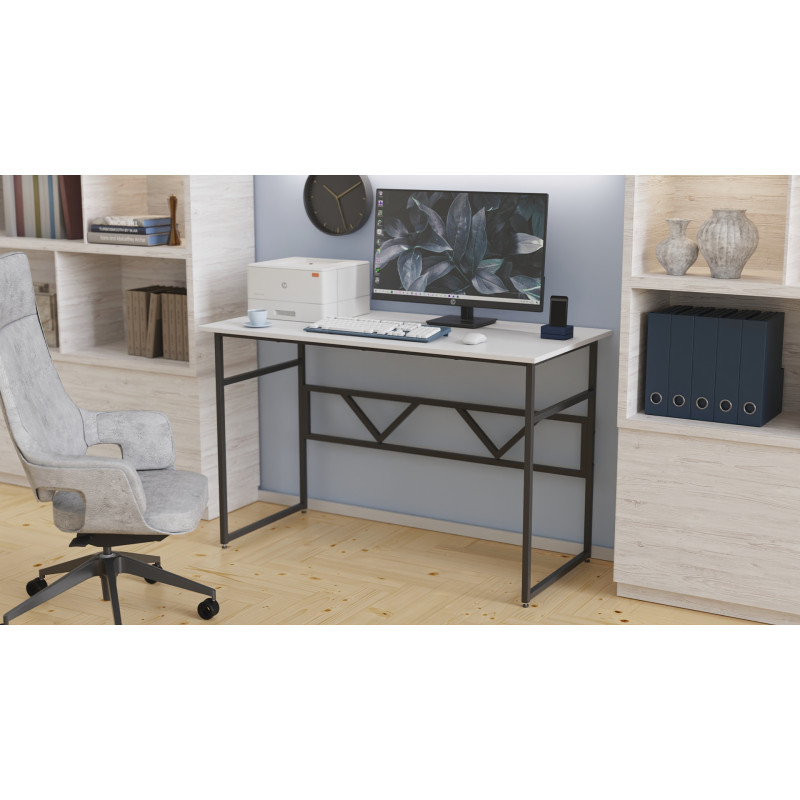 Письмовий стіл Ferrum-decor Раян 75x120x60 чорний ДСП Біле 16мм (FRD-103681)