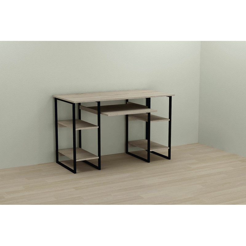 Письменный стол Ferrum-decor Тим 75x120x70 черный ДСП Дуб Сонома 16мм (FRD-103971)