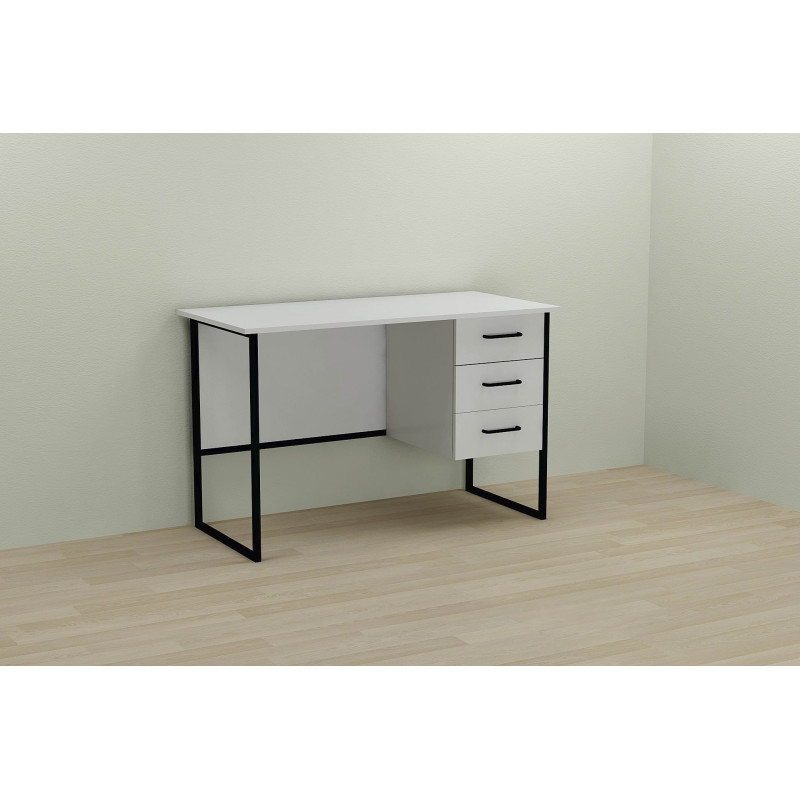 Письменный стол Ferrum-decor Гарри 75x120x70 черный ДСП Белое 16мм (FRD-103551)