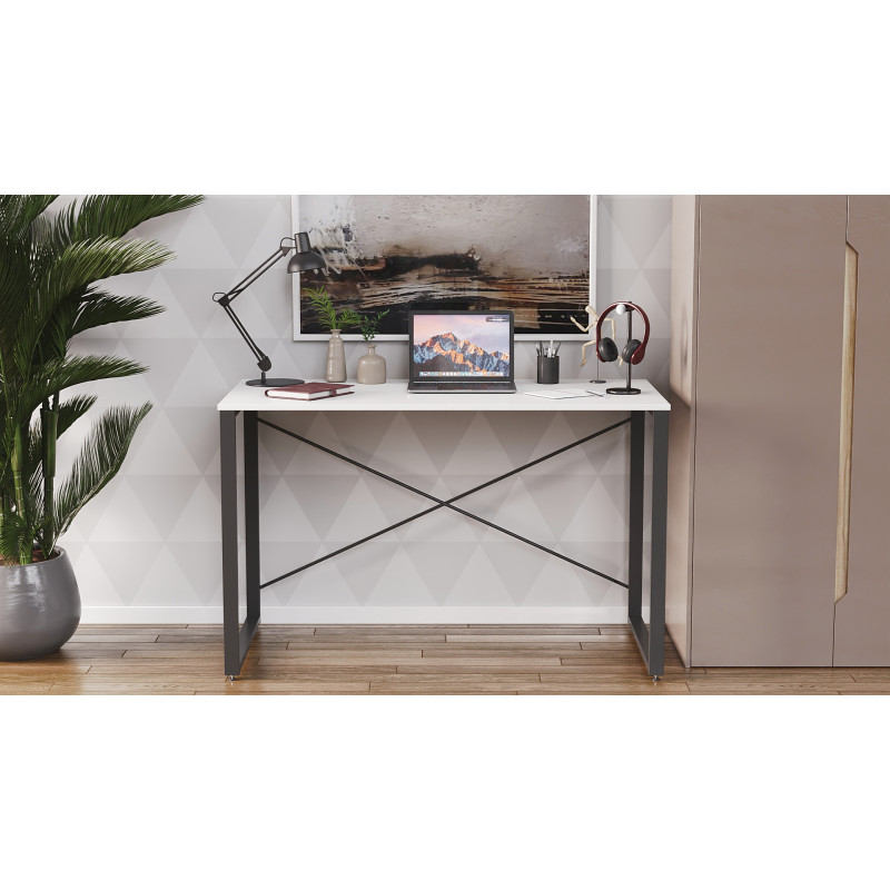 Письмовий стіл Ferrum-decor Серії Конект 75x120x600 чорний ДСП Біле 16мм (FRD-104201)