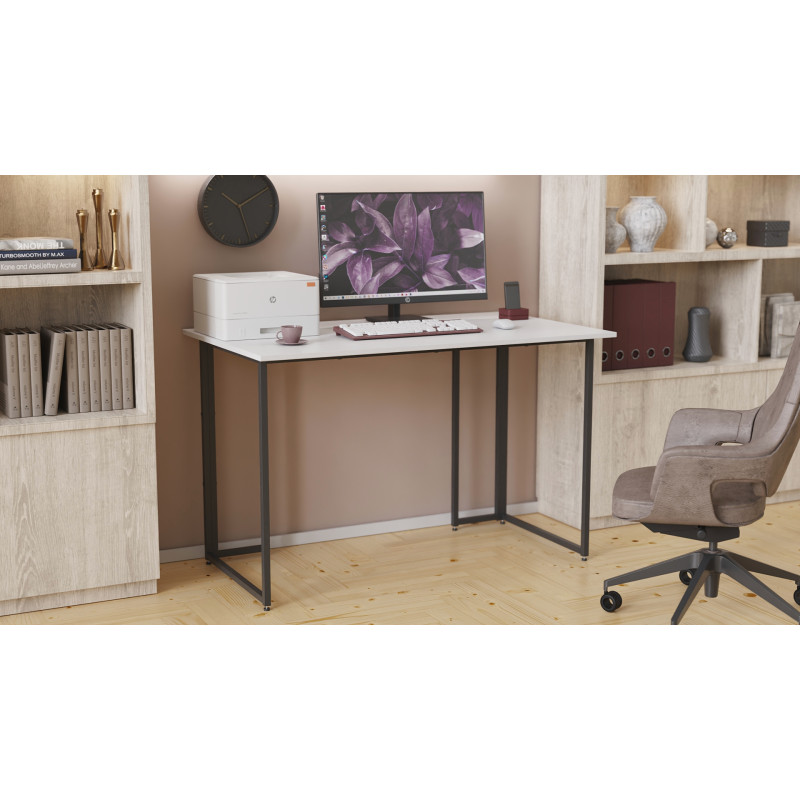 Письмовий стіл Ferrum-decor Ханна 75x100x60 чорний ДСП Біле 16мм (FRD-103471)