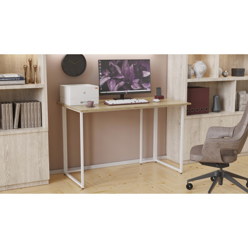 Письмовий стіл Ferrum-decor Ханна 75x100x60 білий ДСП Дуб Сонома 16мм (FRD-103991)