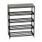 Полиця для взуття Слайм 4 Ferrum-decor 820x630x260 Чорний метал ДСП Бетон 16 мм (FRD-106840)