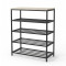 Полиця для взуття Слайм 4 Ferrum-decor 820x630x260 Чорний метал ДСП Бетон 16 мм (FRD-106840)