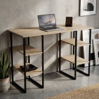 Письмовий стіл Ferrum-decor Карен 75x140x60 чорний ДСП Дуб Сонома 16мм (FRD-102051)