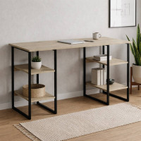 Письмовий стіл Ferrum-decor Карен 75x140x70 чорний ДСП Дуб Сонома 16мм (FRD-102071)
