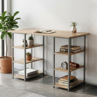Комп'ютерний стіл Ferrum-decor Карен 75x140x60 сірий ДСП Дуб Сан-Марино 16мм (FRD-102431)