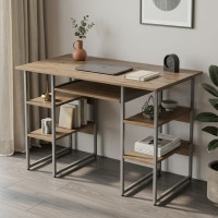 Комп'ютерний стіл Ferrum-decor Тім 75x140x60 сірий ДСП Дуб Сан-Марино 16мм (FRD-102471)