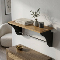 Настінна полиця Ferrum-decor Комфі 260x500x240 метал Чорний ДСП Дуб Артизан 16 мм (FRD-102721)