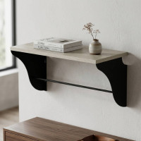Настінна полиця Ferrum-decor Комфі 260x700x240 метал Чорний ДСП Сонома 16 мм (FRD-102761)