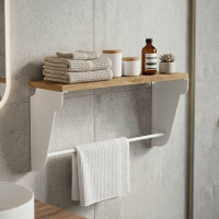 Полиця настінна Ferrum-decor Світ 300x500x150 метал Білий ДСП Дуб Артизан 16 мм (FRD-102791)