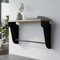 Полка настенная Ferrum-decor Свит 300x600x150 металл Черный ДСП Дуб Сан-Марино 16 мм (FRD-102801)
