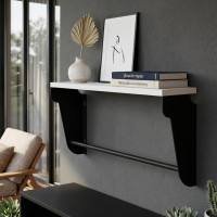 Полка настенная Ferrum-decor Свит 300x700x150 металл Черный ДСП Белое 16 мм (FRD-102821)