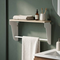 Настінна полиця Ferrum-decor Світ 300x700x150 метал Білий ДСП Сонома 16 мм (FRD-102831)