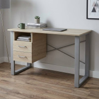 Письменный стол с ящиками Ferrum-decor Оскар 750x1400x600 металл Серый ДСП Дуб Сонома 16 мм (FRD-103251)