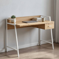 Письменный стол Ferrum-decor Комфорт 750x1000x600 Белый металл ДСП Дуб Артизан 32 мм (FRD-103441)