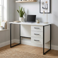 Письмовий стіл Ferrum-decor Гаррі 75x120x60 чорний ДСП Біле 16мм (FRD-103531)