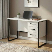 Письмовий стіл Ferrum-decor Гаррі 75x140x60 чорний ДСП Біле 16мм (FRD-103541)