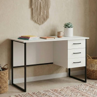 Письменный стол Ferrum-decor Гарри 75x120x70 черный ДСП Белое 16мм (FRD-103551)