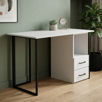 Письменный стол Ferrum-decor Отто 75x140x60 черный ДСП Белое 16мм (FRD-103581)