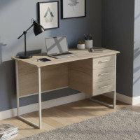 Письменный стол Ferrum-decor Гарри 75x140x60 белый ДСП Дуб Сонома 16мм (FRD-104061)