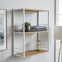 Книжкова полиця універсальна Ferrum-decor Стім 2 74x63x26 білий ДСП Дуб Артизан 16мм (FRD-104111)