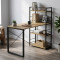Письмовий стіл Ferrum-decor Серії Конект з етажеркою 75x120x60 чорний ДСП Дуб Артизан 16мм (FRD-104221)