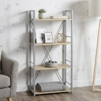 Этажерка 4/60 Ferrum-decor Серии Конект 120x60x28 серый ДСП Дуб Сонома 16мм (FRD-104251)