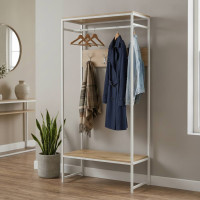 Вішалка модульна підлогова Ferrum-decor Треліс 14 180x90x38 білий ДСП Дуб Артизан 16мм (FRD-104351)