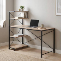 Комп'ютерний стіл Ferrum-decor Джек 75x140x60 Чорний ДСП Дуб Сан-Марино (FRD-104401)