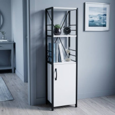 Етажерка 3/34 Ferrum-decor Серії Конект із тумбою 144x34x28 Чорний ДСП Біле (FRD-104421)