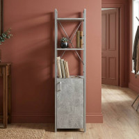 Этажерка 3/34 Ferrum-decor Серии Конект с тумбой 144x34x28 Серый ДСП Бетон (FRD-104441)