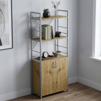 Етажерка 3/60 Ferrum-decor Серії Конект із тумбою 144x60x28 Сірий ДСП Артизан (FRD-104461)