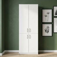 Шкаф Анжело Ferrum-decor на 5 полок с 4 дверями 1900x600x380 ДСП Белое 16 мм (FRD-105001)