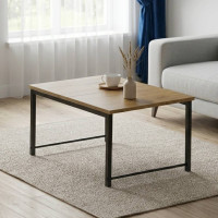 Стол журнальный приставной Терри Комбо Ferrum-decor 345x662x440 Черный металл ДСП Дуб Артизан 16 мм (FRD-105141)